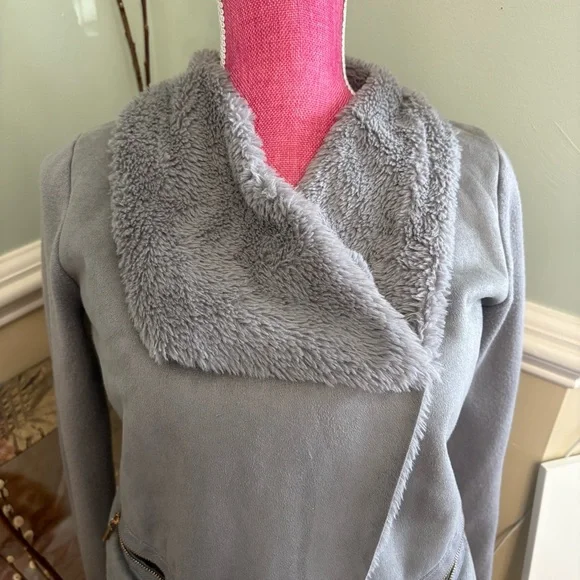 Lola Teddy Jacket Faux Fur cardigan snap closure, pockets - Picture 2 of 7